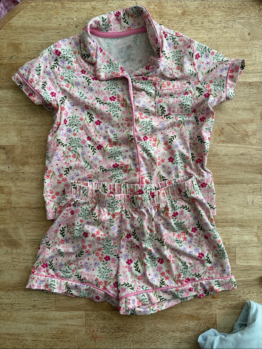 Tahari Pink Floral Short Pajama Set for Kids